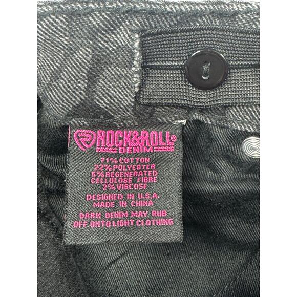 Rock & Roll Denim Youth Girls Trouser Leopard Print Black Jeans - 14 (26x30.5) - Picture 5 of 6